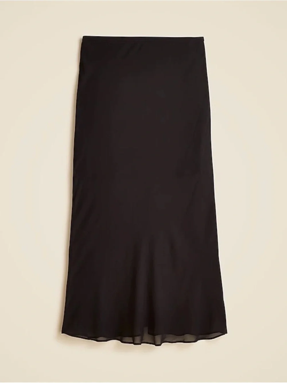 J. Crew Gwyneth Skirt in Chiffon Black Sheer Midi Lightweight Formal